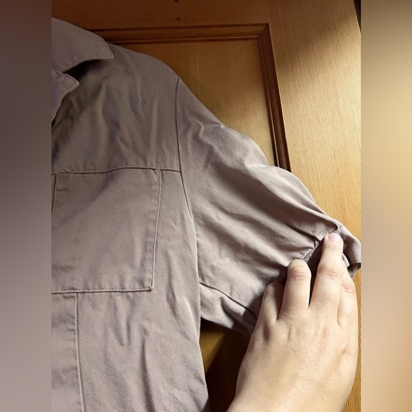 Sage Wayfarer utility mini dress women’s size small NO BELT EUC tan khaki short - Picture 6 of 7